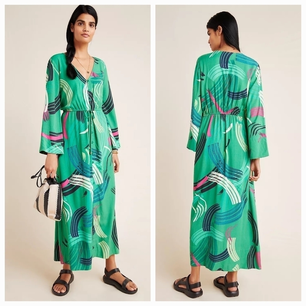 The Odells Paloma Paint-Swiped Maxi Dress size M NWT